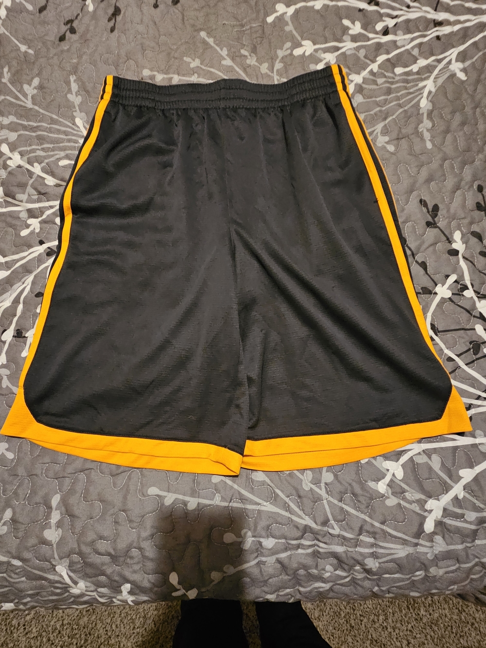 adidas Black Athletic Shorts with Orange Trim